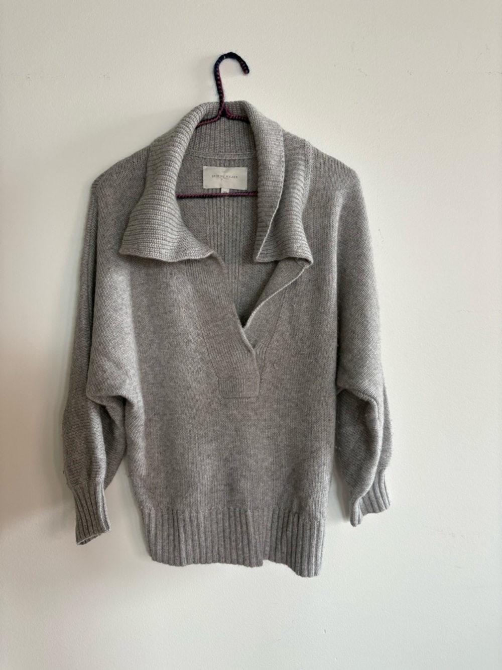 Brochu Walker Cropped Henley Sweater in Taupe